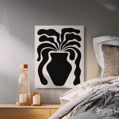 Premium Poster of Unique Floral Wall Art Vase Design Canvas Wraps