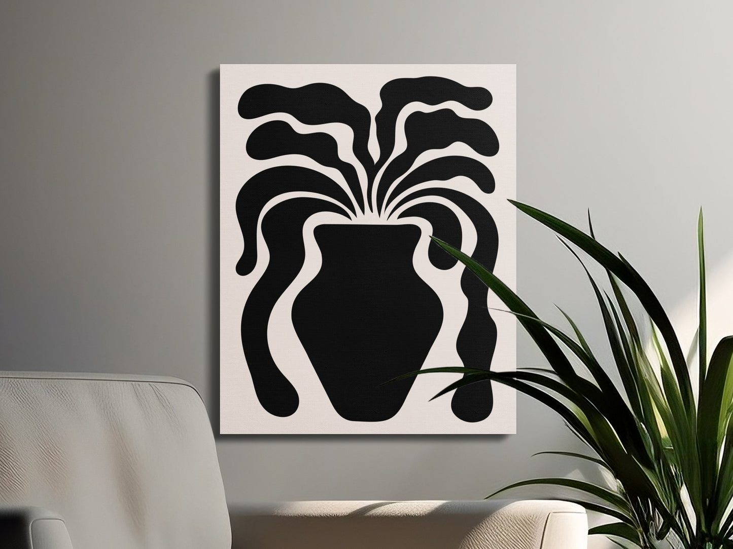 Premium Poster of Unique Floral Wall Art Vase Design Canvas Wraps
