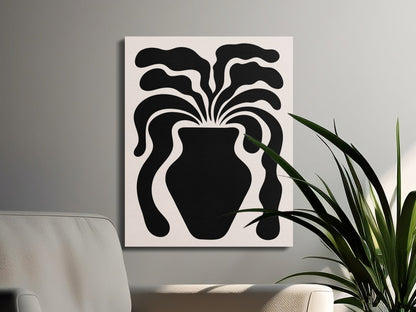 Premium Poster of Unique Floral Wall Art Vase Design Canvas Wraps