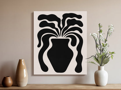 Premium Poster of Unique Floral Wall Art Vase Design Canvas Wraps