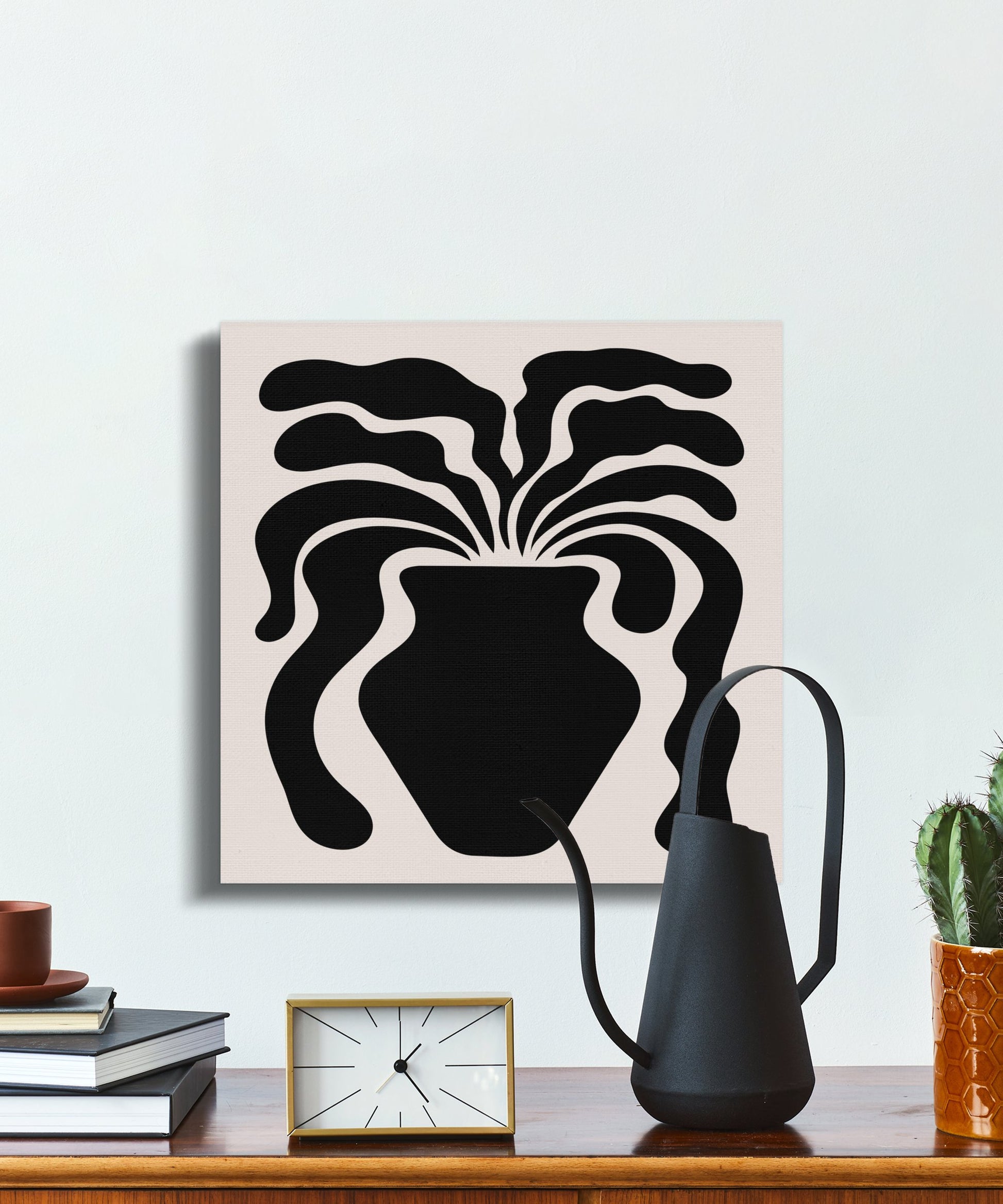 Premium Poster of Unique Floral Wall Art Vase Design Canvas Wraps