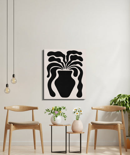 Premium Poster of Unique Floral Wall Art Vase Design Canvas Wraps