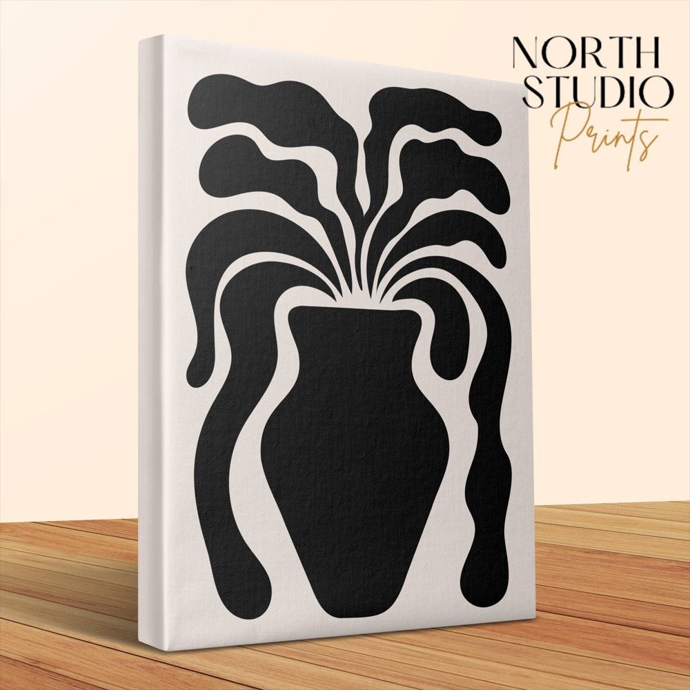 Premium Poster of Unique Floral Wall Art Vase Design Canvas Wraps