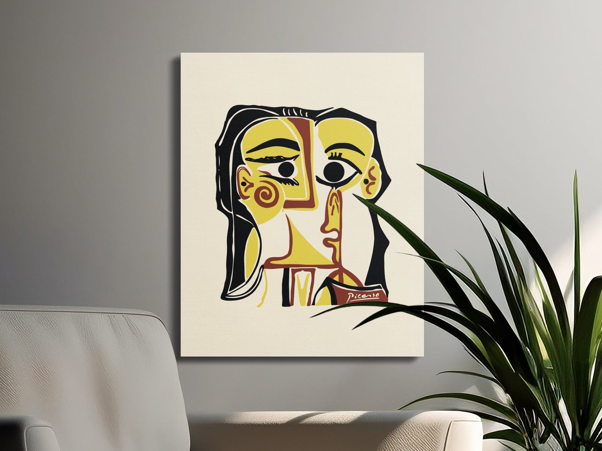 Premium Poster of Unique Picasso Inspired Abstract Face Canvas Wraps