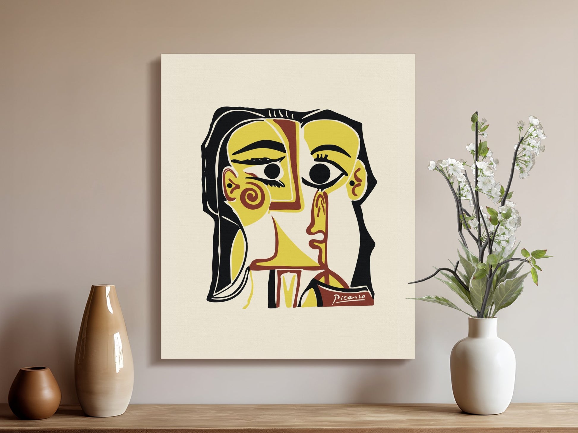 Premium Poster of Unique Picasso Inspired Abstract Face Canvas Wraps