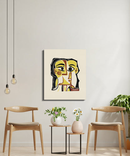 Premium Poster of Unique Picasso Inspired Abstract Face Canvas Wraps