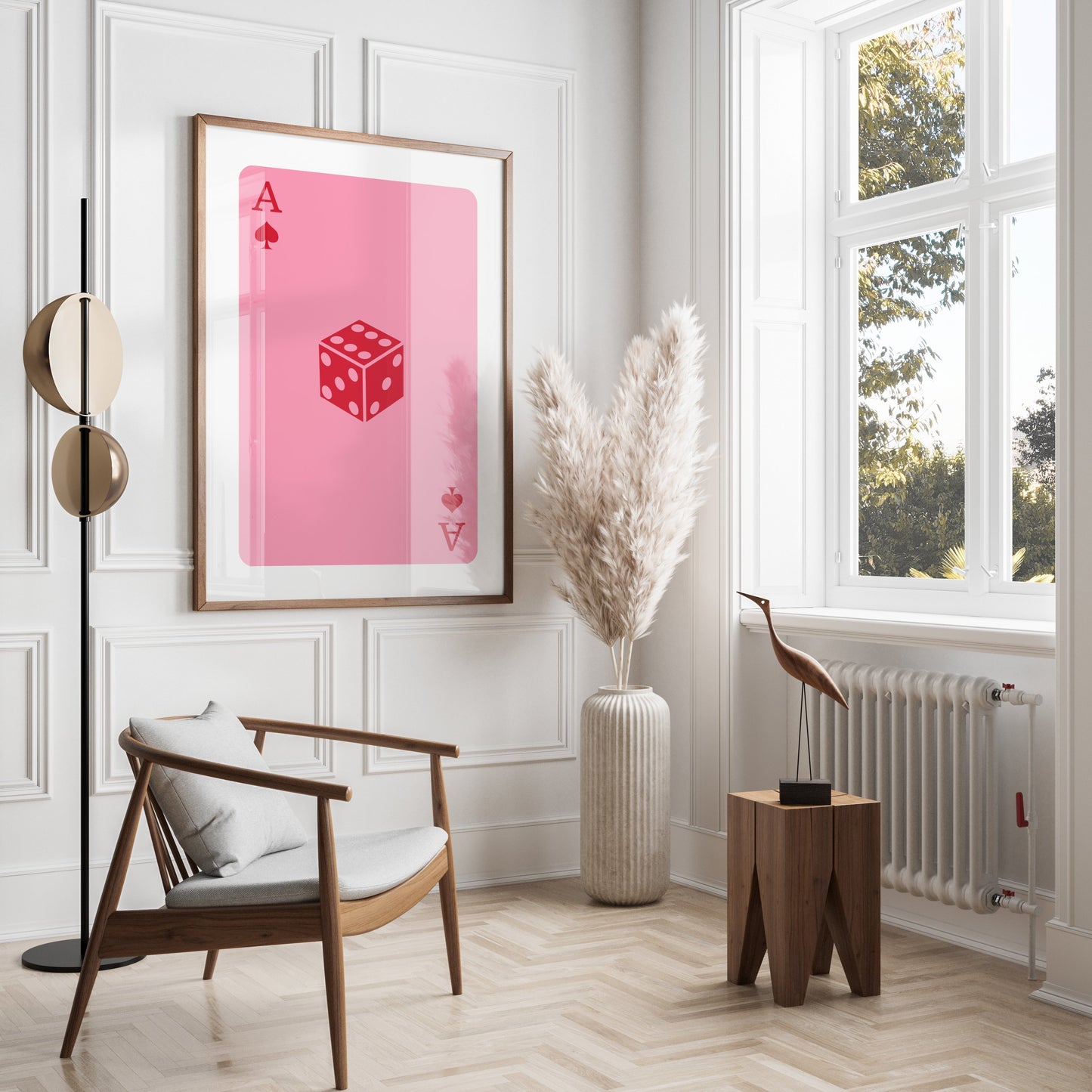 Premium Poster of Unique Pink Ace of Spades Playing Card Dice Art Posters