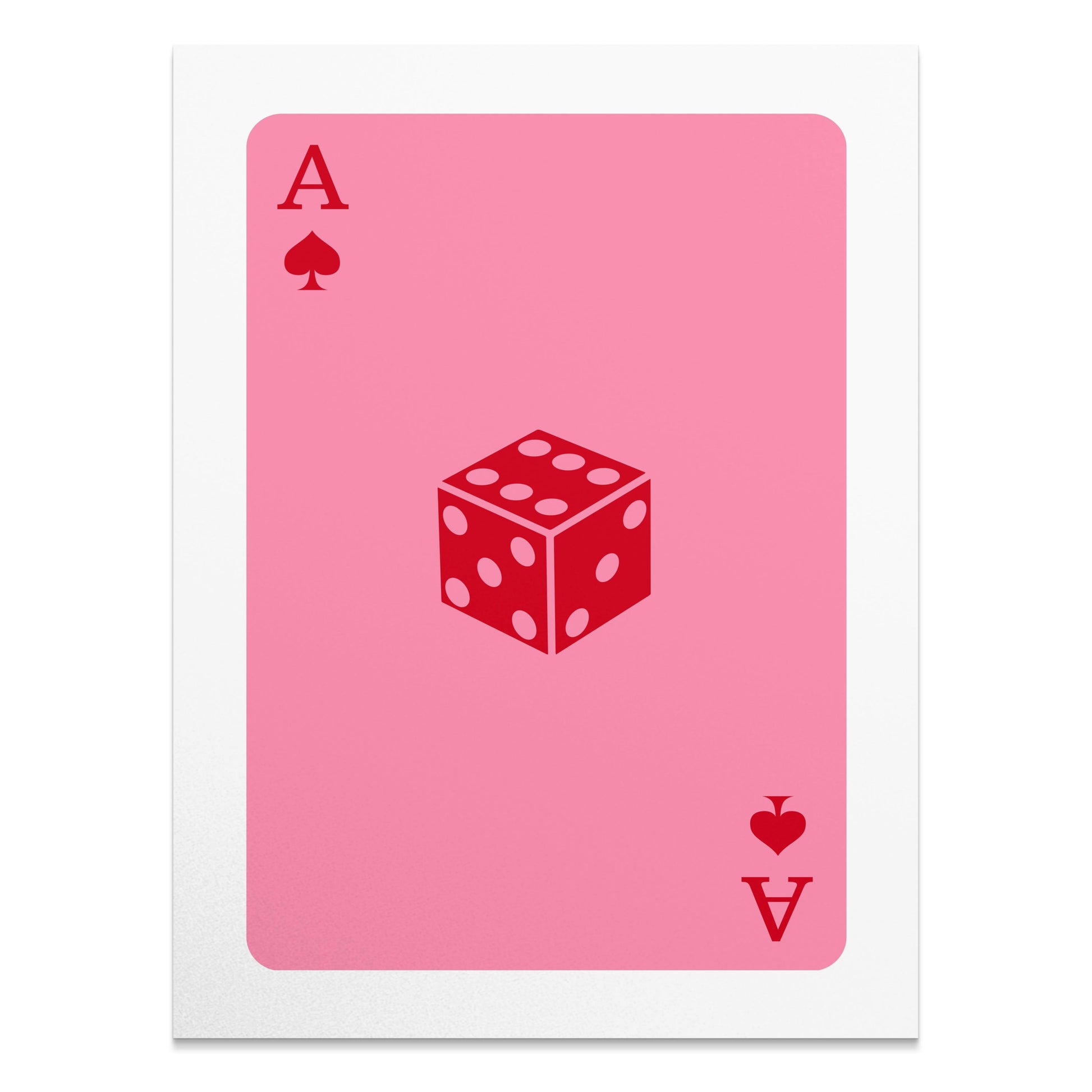 Premium Poster of Unique Pink Ace of Spades Playing Card Dice Art Posters