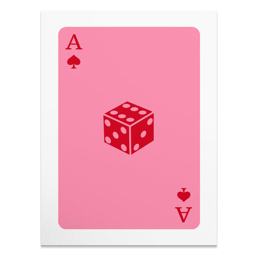 Premium Poster of Unique Pink Ace of Spades Playing Card Dice Art Posters