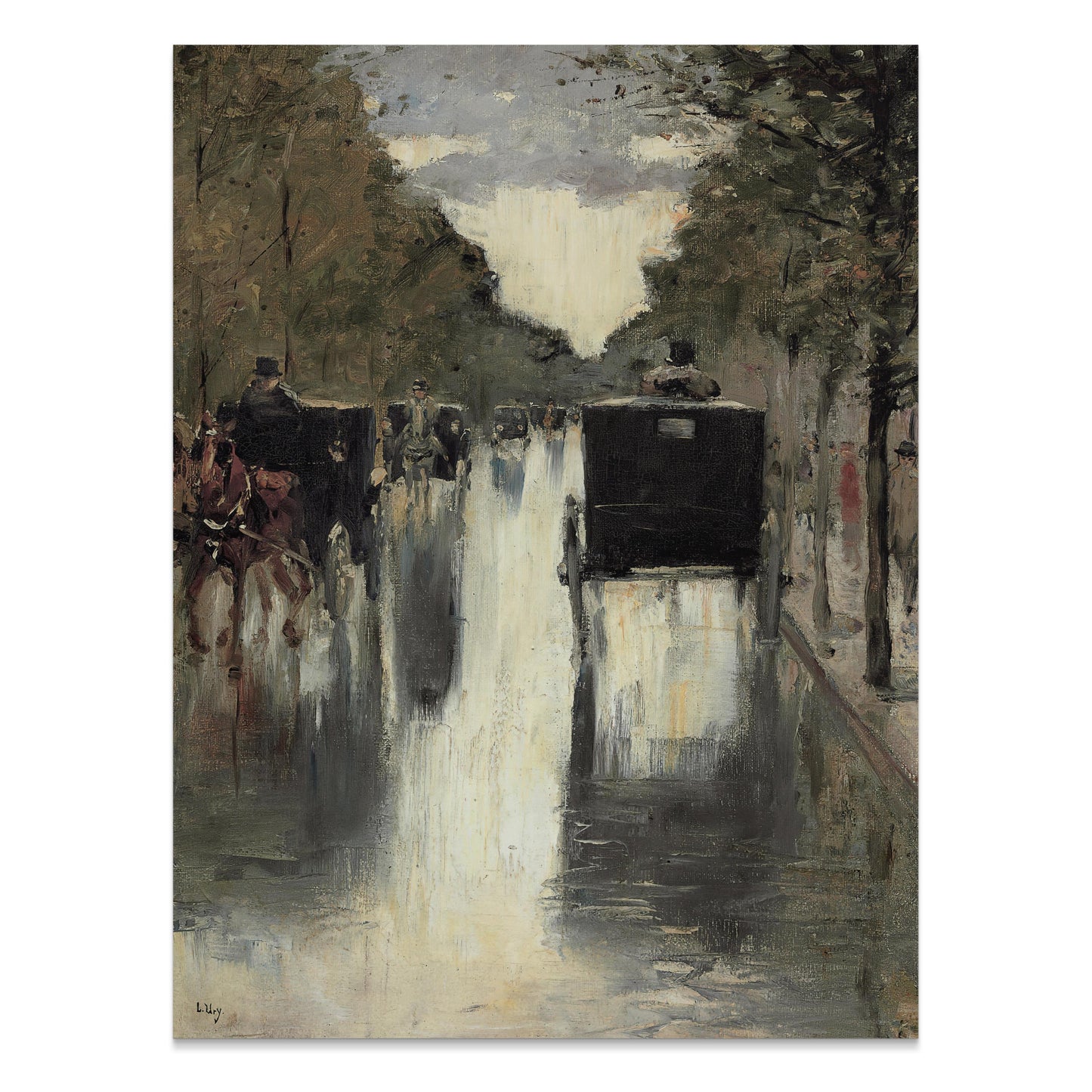 Premium Poster of Urban Carriage Riding in Rain Forest Posters