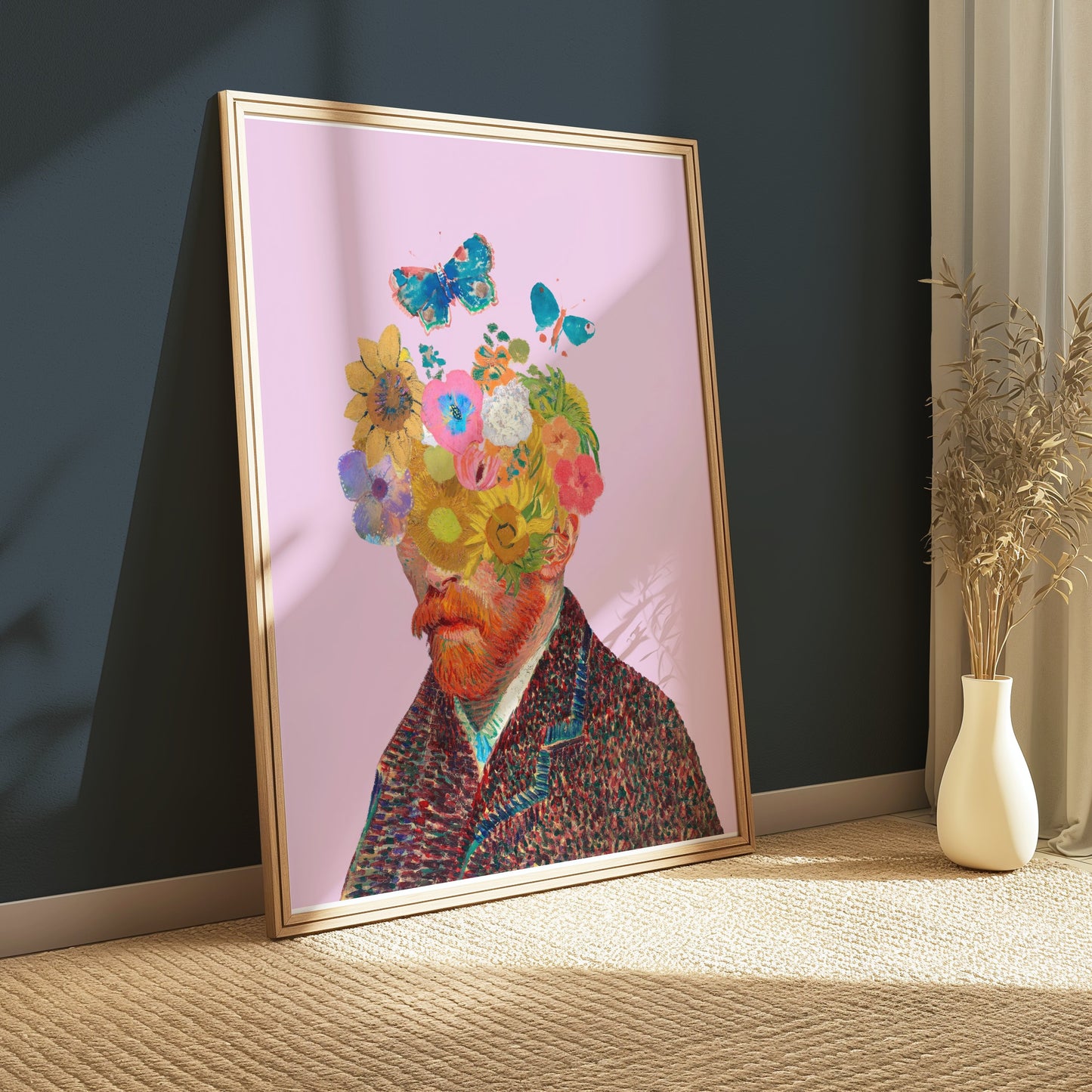 Premium Poster of Van Gogh Trendy Flowers and Butterflies Posters