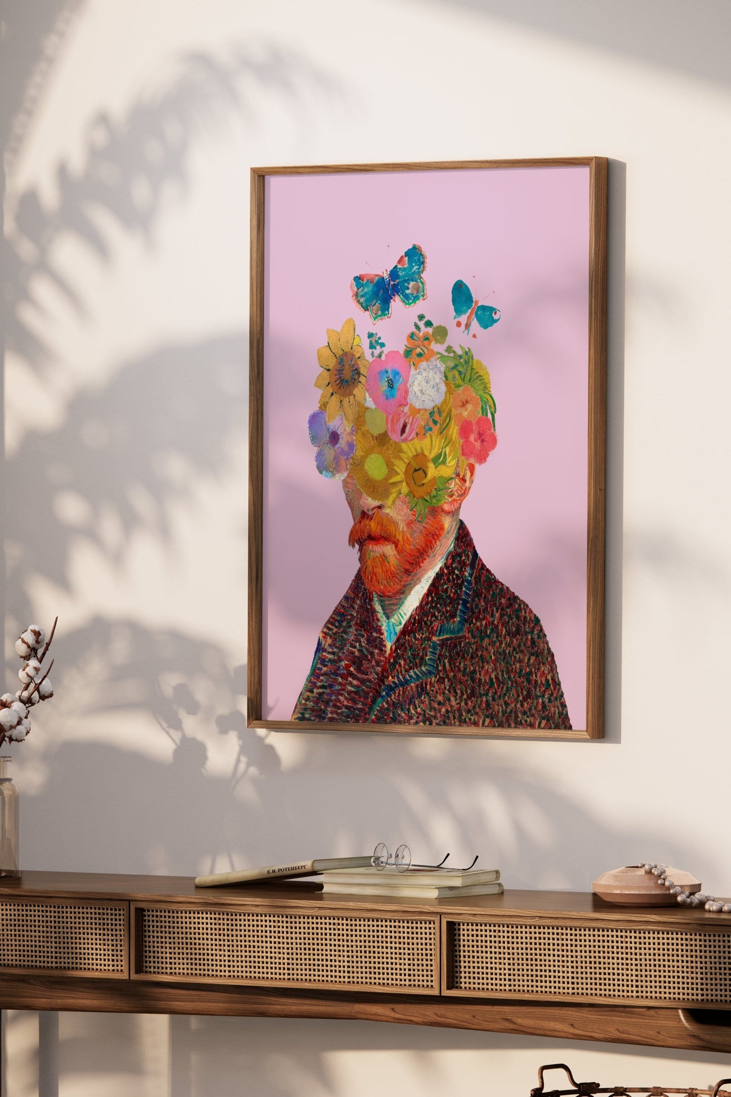 Premium Poster of Van Gogh Trendy Flowers and Butterflies Posters