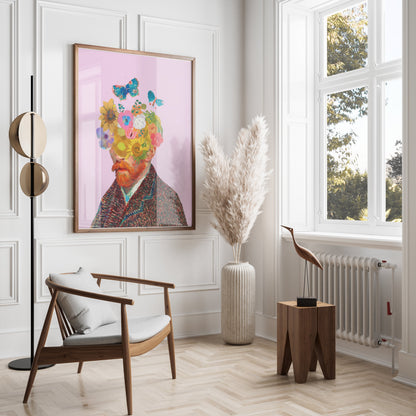 Premium Poster of Van Gogh Trendy Flowers and Butterflies Posters