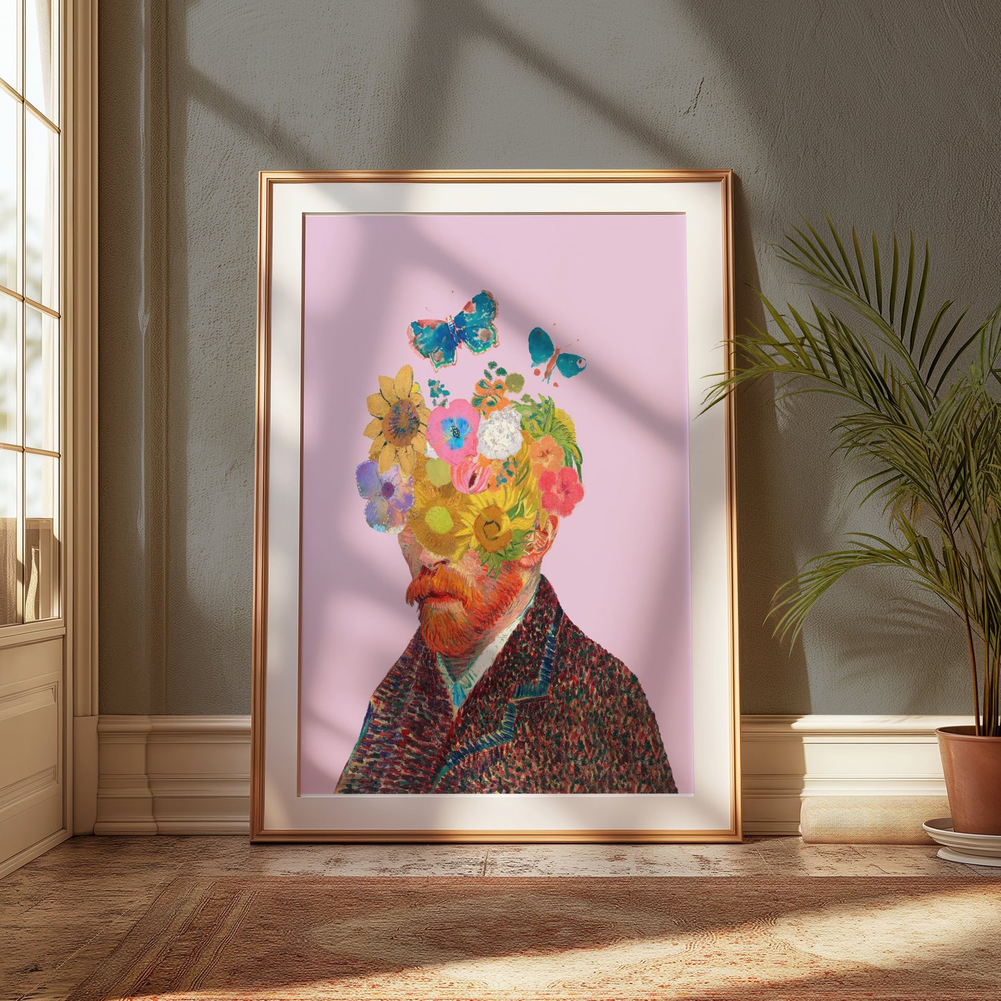 Premium Poster of Van Gogh Trendy Flowers and Butterflies Posters