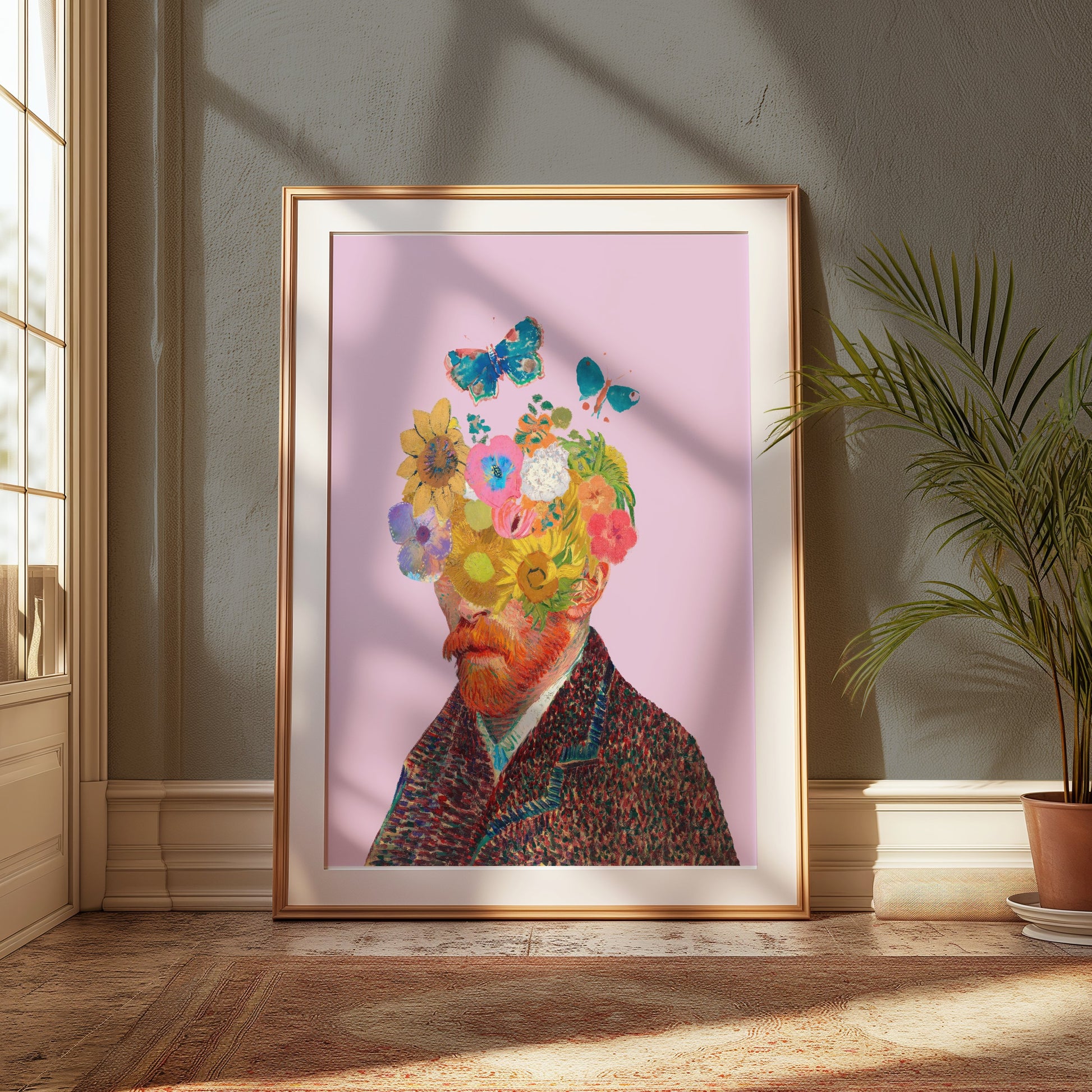Premium Poster of Van Gogh Trendy Flowers and Butterflies Posters