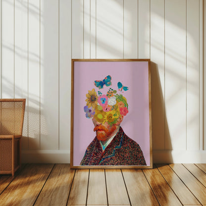 Premium Poster of Van Gogh Trendy Flowers and Butterflies Posters