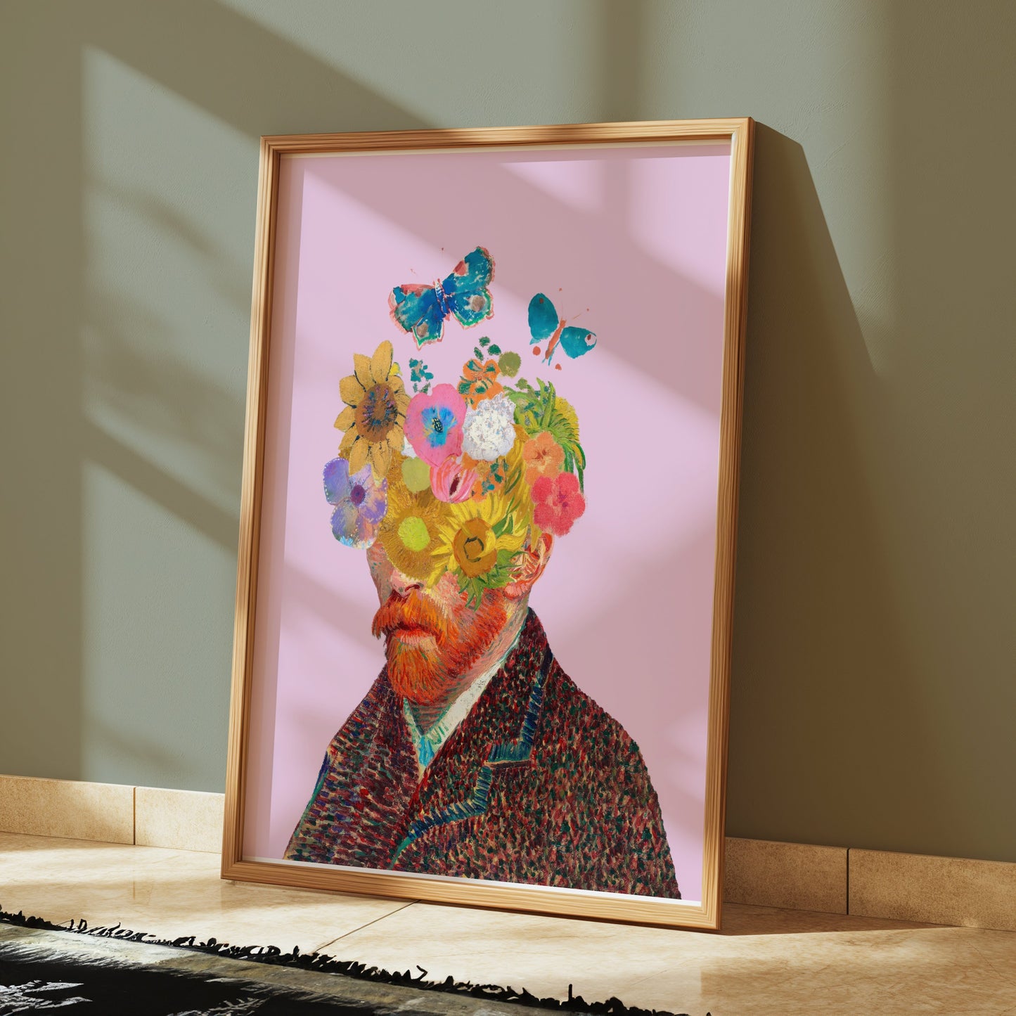 Premium Poster of Van Gogh Trendy Flowers and Butterflies Posters
