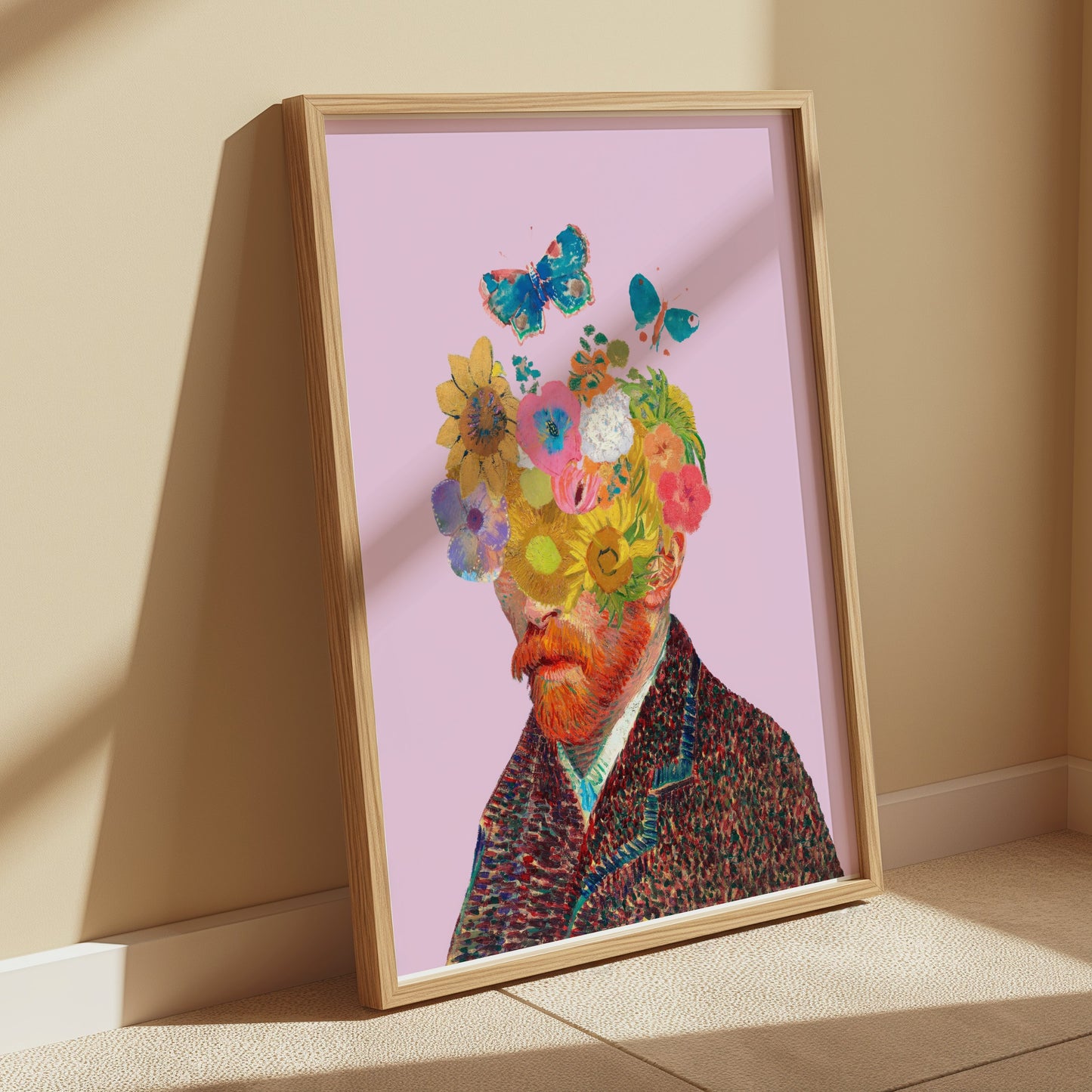 Premium Poster of Van Gogh Trendy Flowers and Butterflies Posters