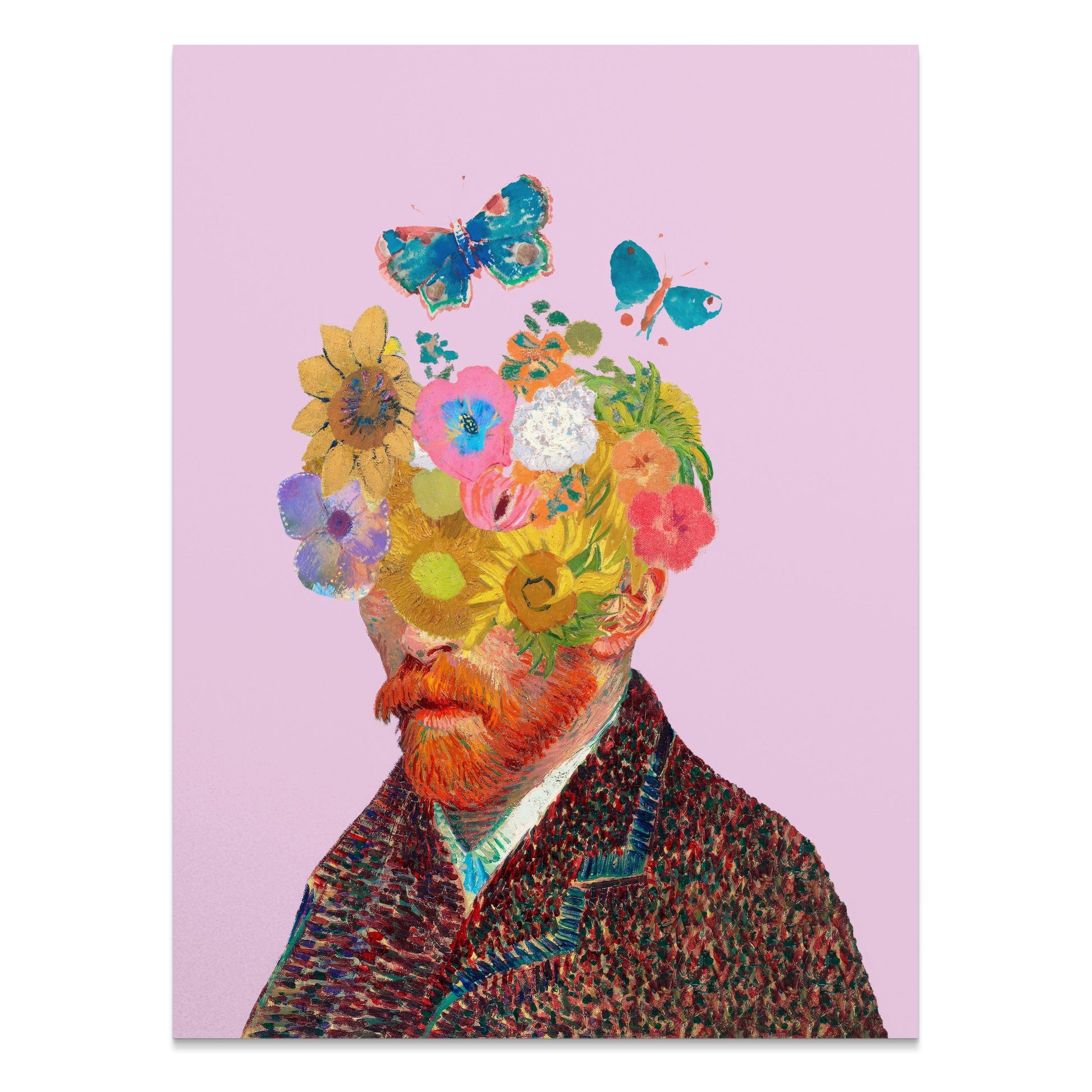 Premium Poster of Van Gogh Trendy Flowers and Butterflies Posters