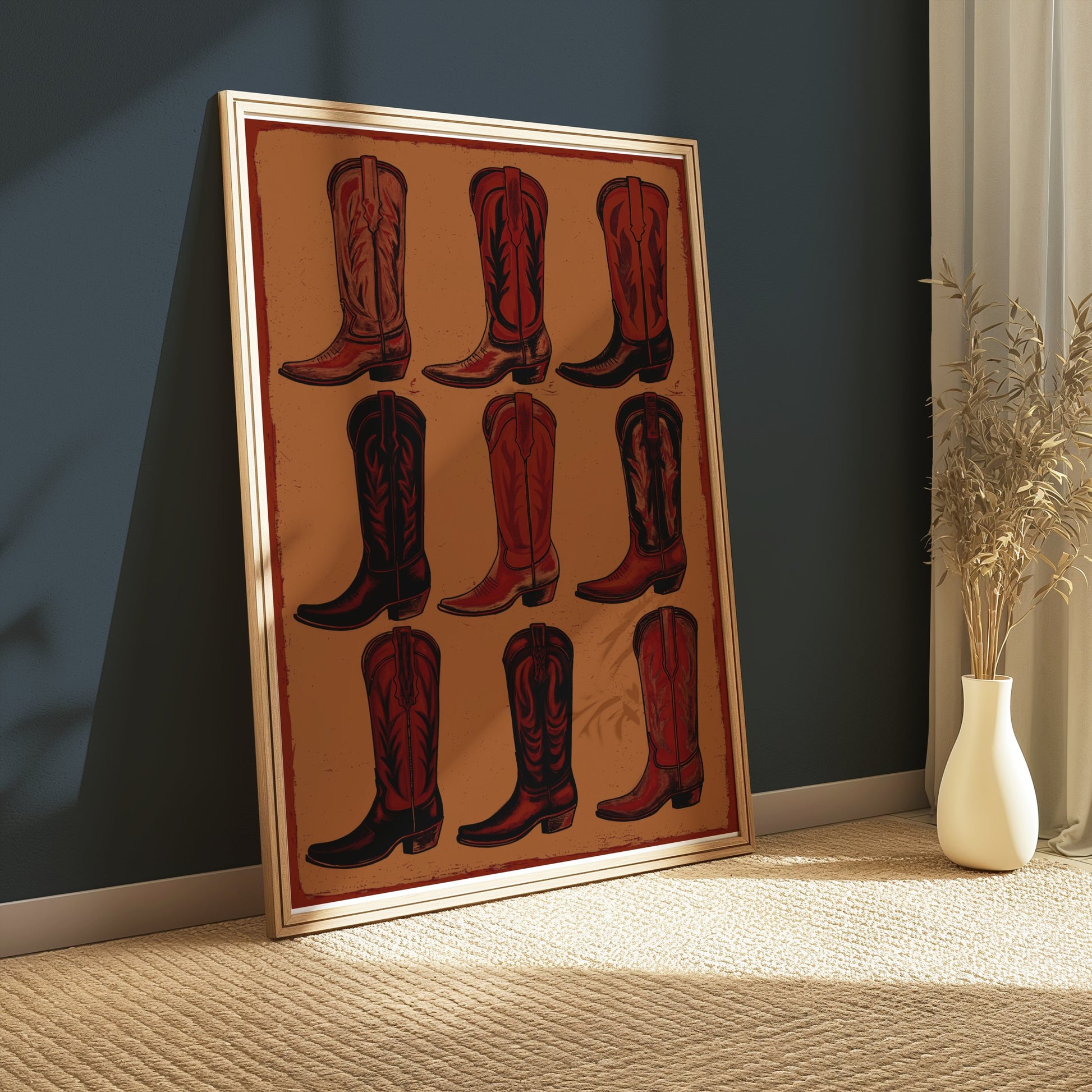 Premium Poster of Variety of Cowboy Boot Designs on Art Print Posters
