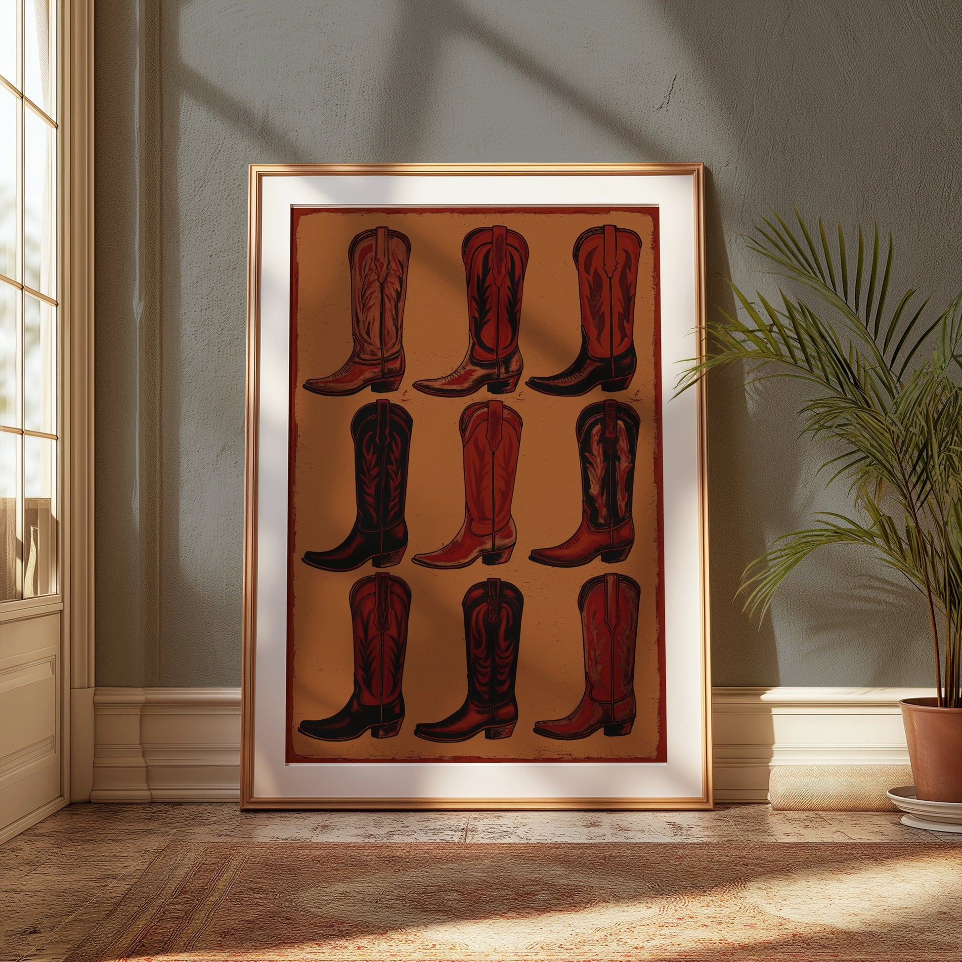 Premium Poster of Variety of Cowboy Boot Designs on Art Print Posters