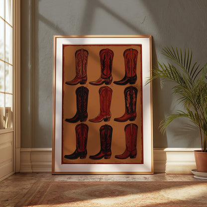 Premium Poster of Variety of Cowboy Boot Designs on Art Print Posters