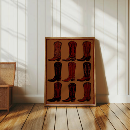 Premium Poster of Variety of Cowboy Boot Designs on Art Print Posters