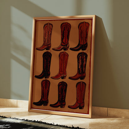 Premium Poster of Variety of Cowboy Boot Designs on Art Print Posters