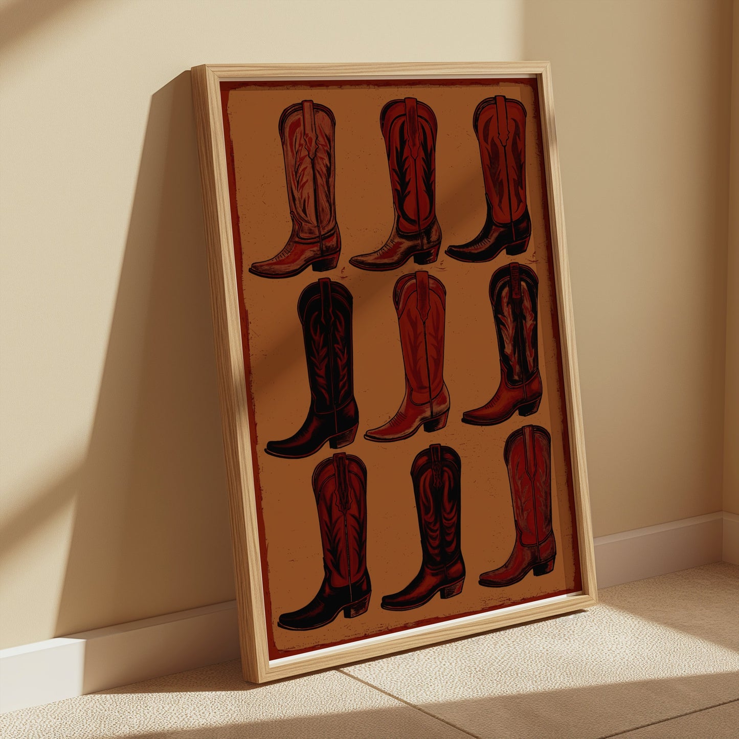 Premium Poster of Variety of Cowboy Boot Designs on Art Print Posters