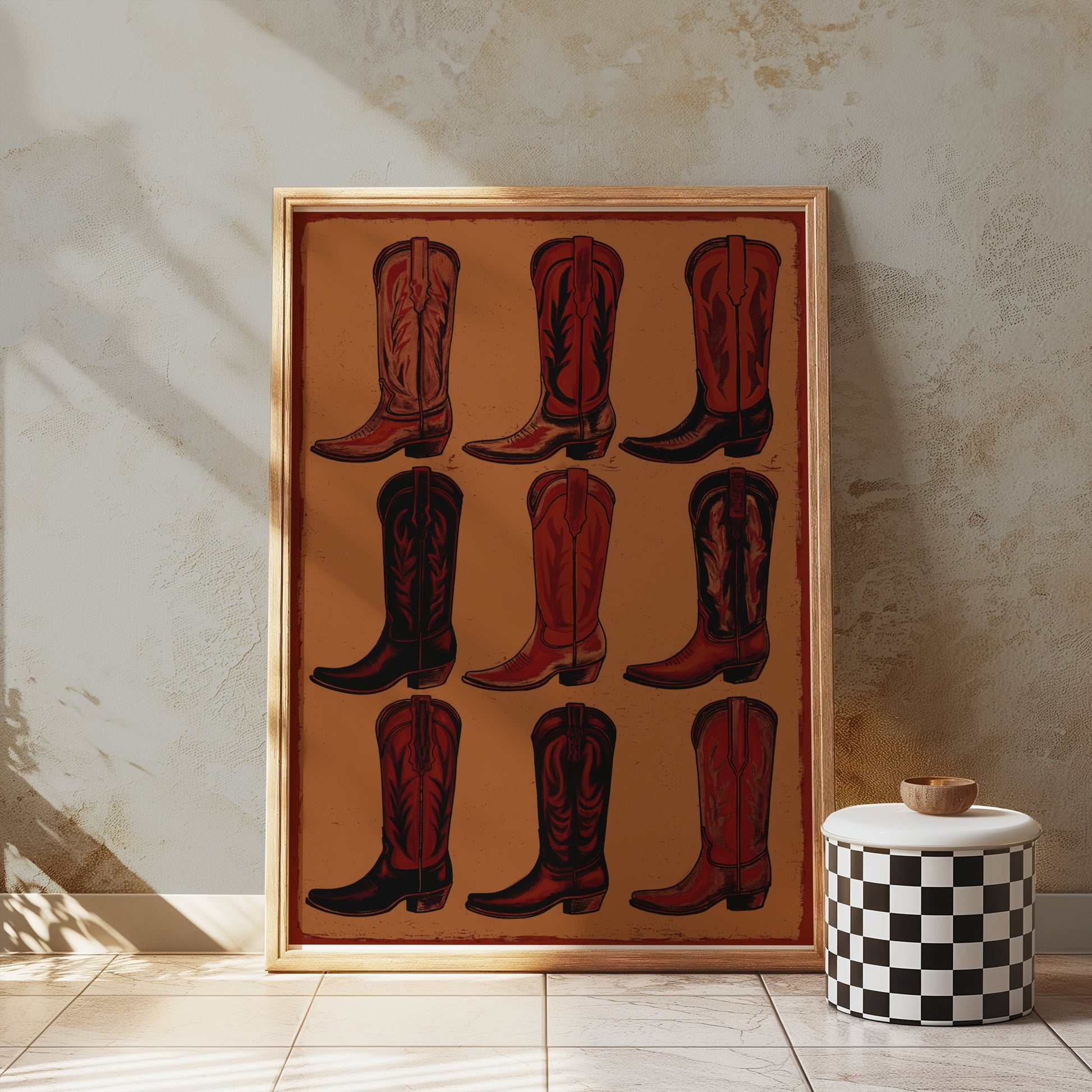 Premium Poster of Variety of Cowboy Boot Designs on Art Print Posters