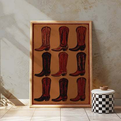 Premium Poster of Variety of Cowboy Boot Designs on Art Print Posters