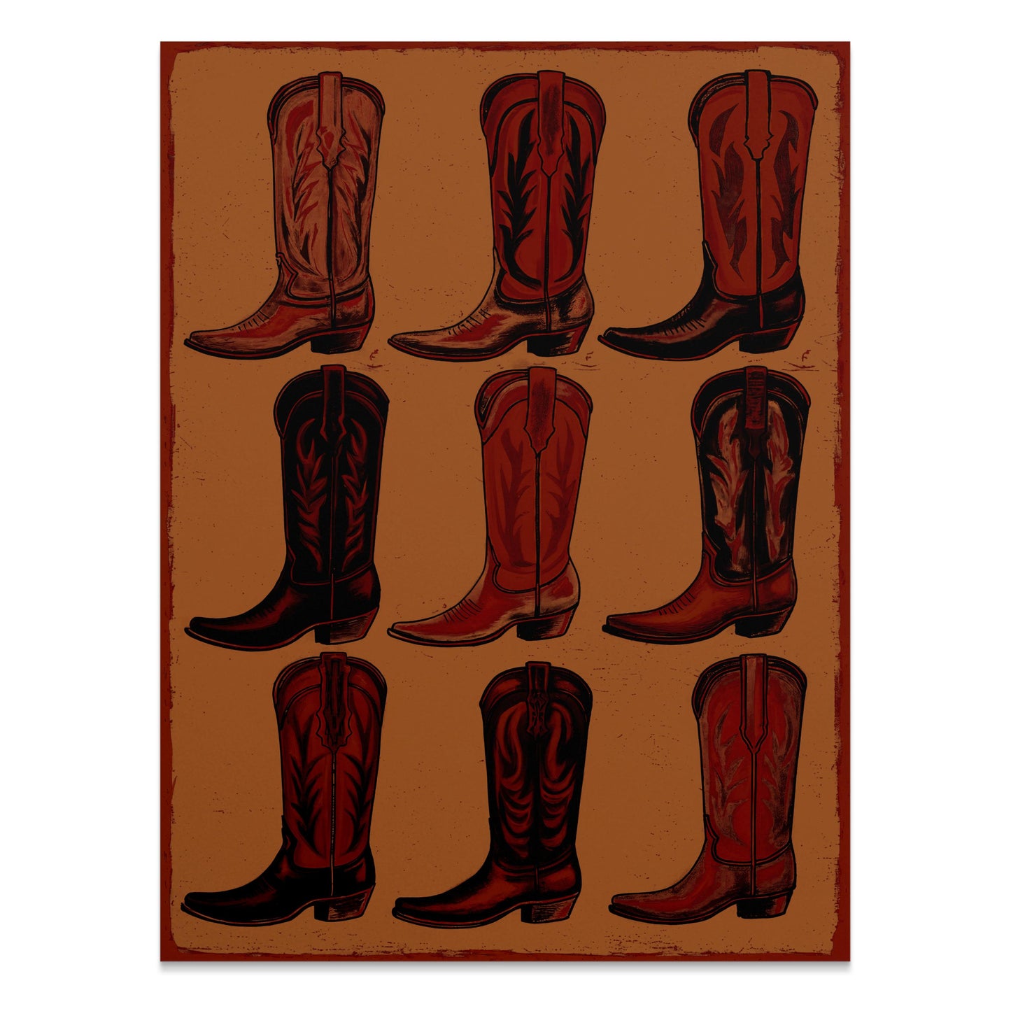 Premium Poster of Variety of Cowboy Boot Designs on Art Print Posters