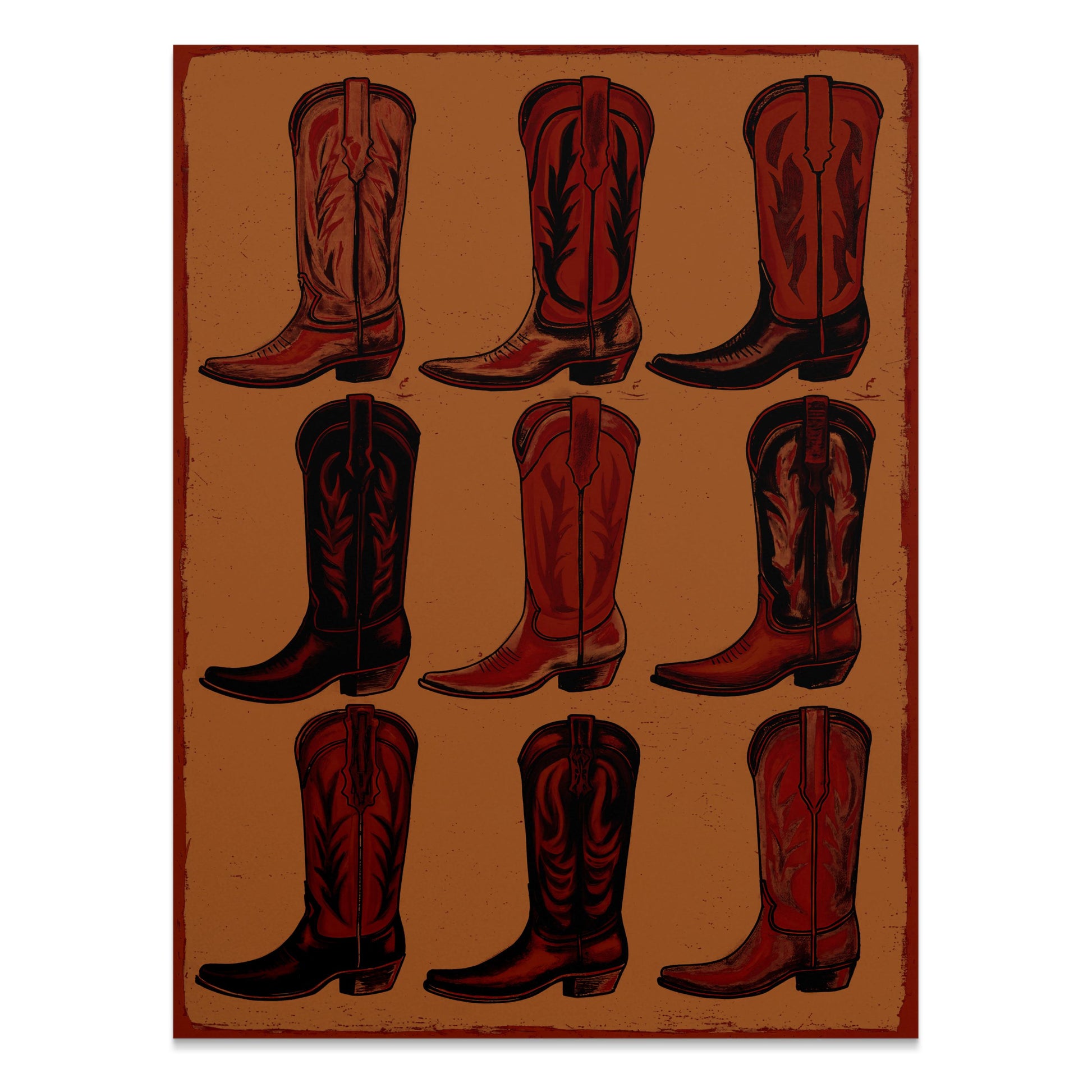 Premium Poster of Variety of Cowboy Boot Designs on Art Print Posters
