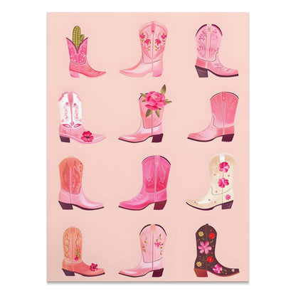 Premium Poster of Variety of Intricately Designed Pink Cowboy Boots Posters