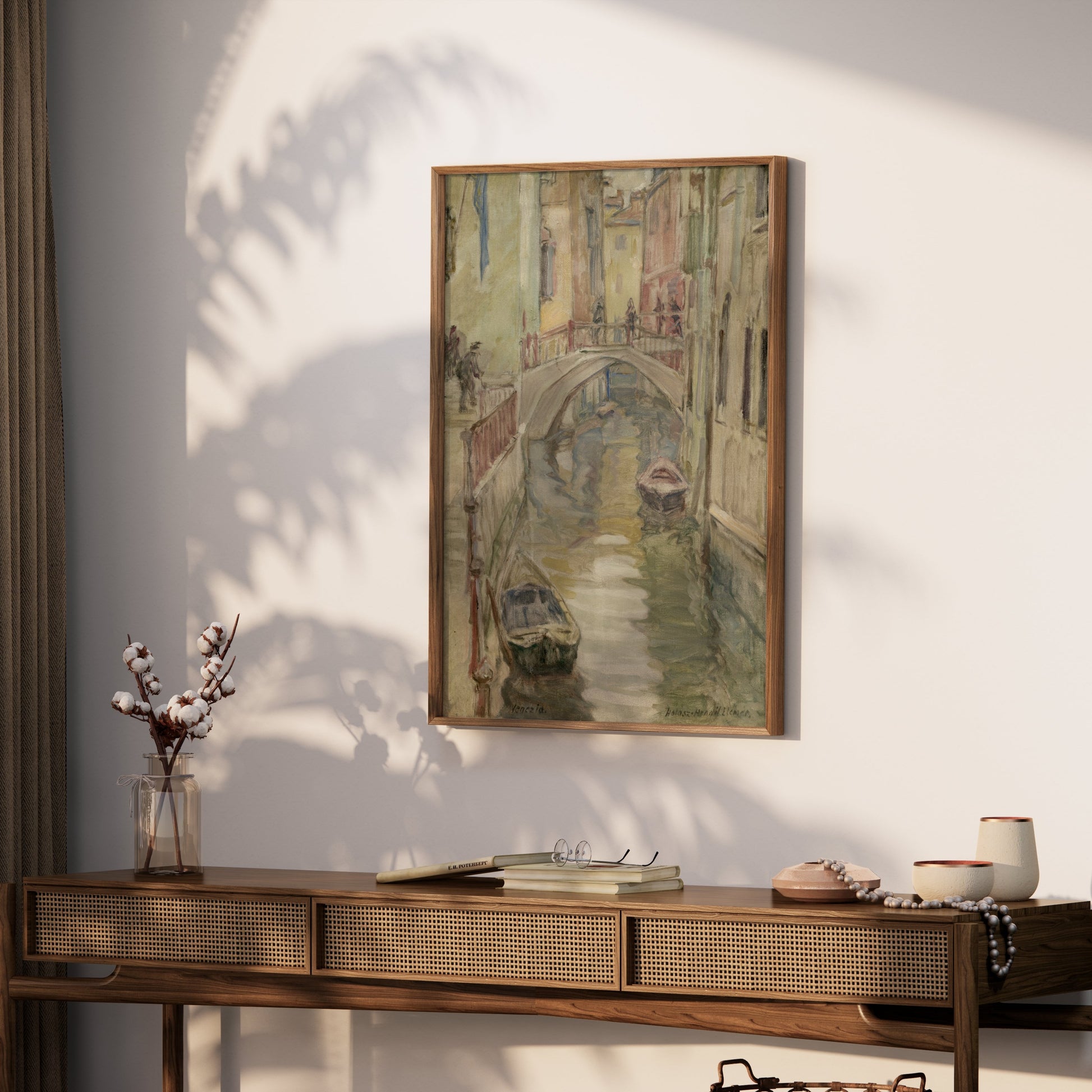 Premium Poster of Venice Serene Canal with Gondolas and Bridges Posters