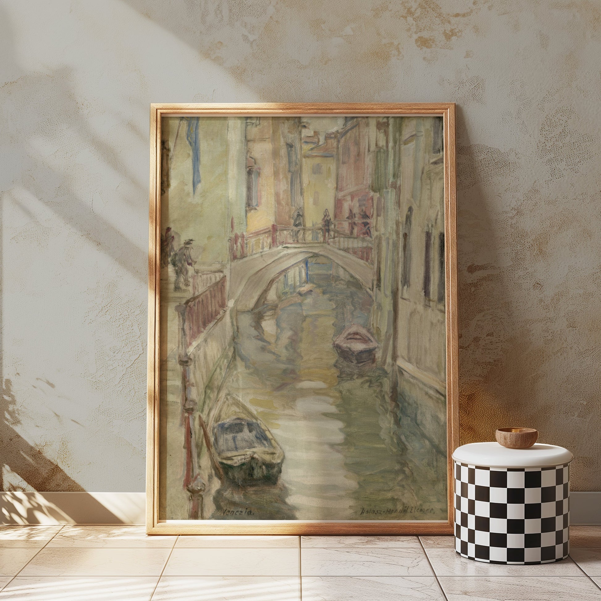 Premium Poster of Venice Serene Canal with Gondolas and Bridges Posters