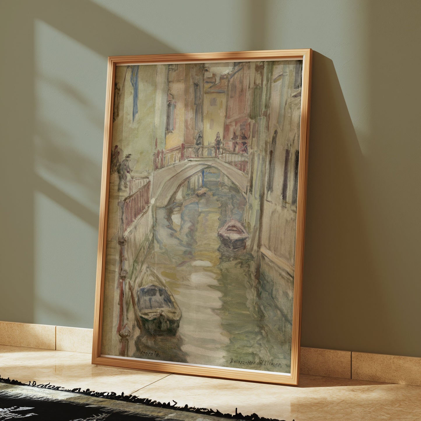 Premium Poster of Venice Serene Canal with Gondolas and Bridges Posters