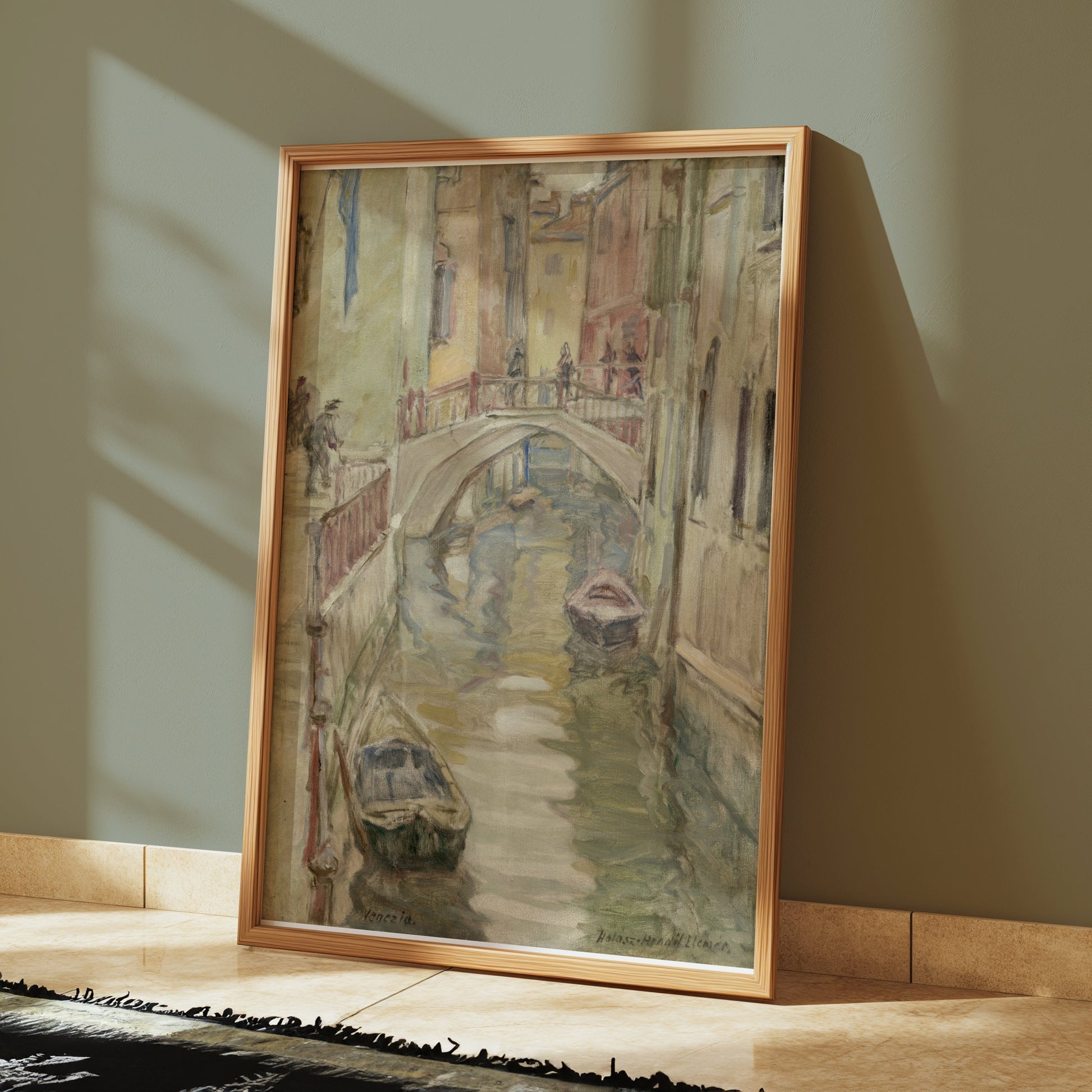 Premium Poster of Venice Serene Canal with Gondolas and Bridges Posters