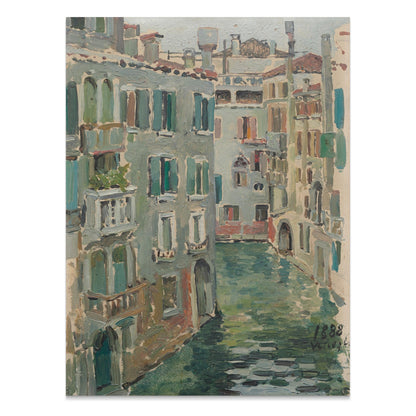 Premium Poster of Verdant Canal Street Scene Vintage Art Posters