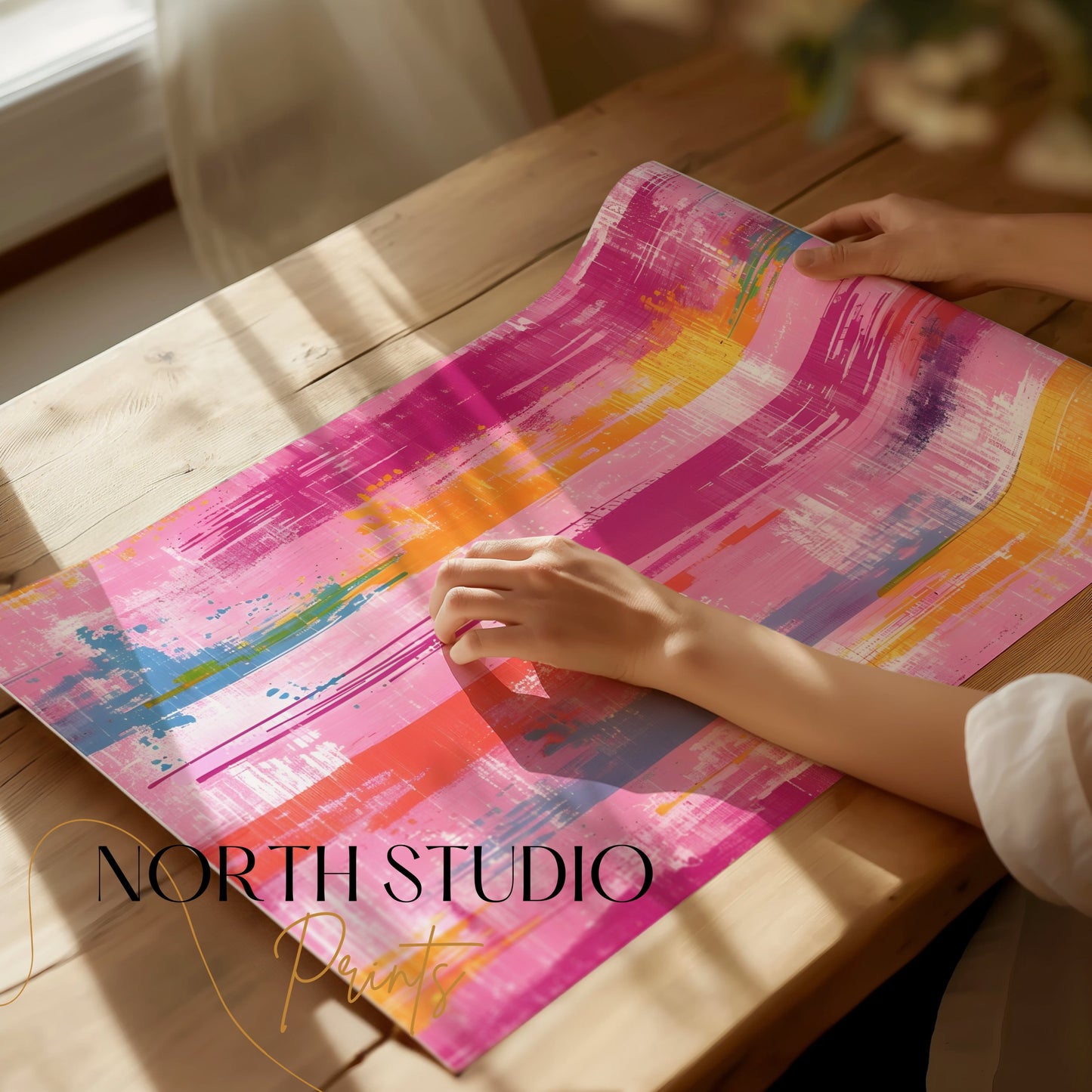 Premium Poster of Vibrant Abstract Art Colorful Brush Strokes Posters