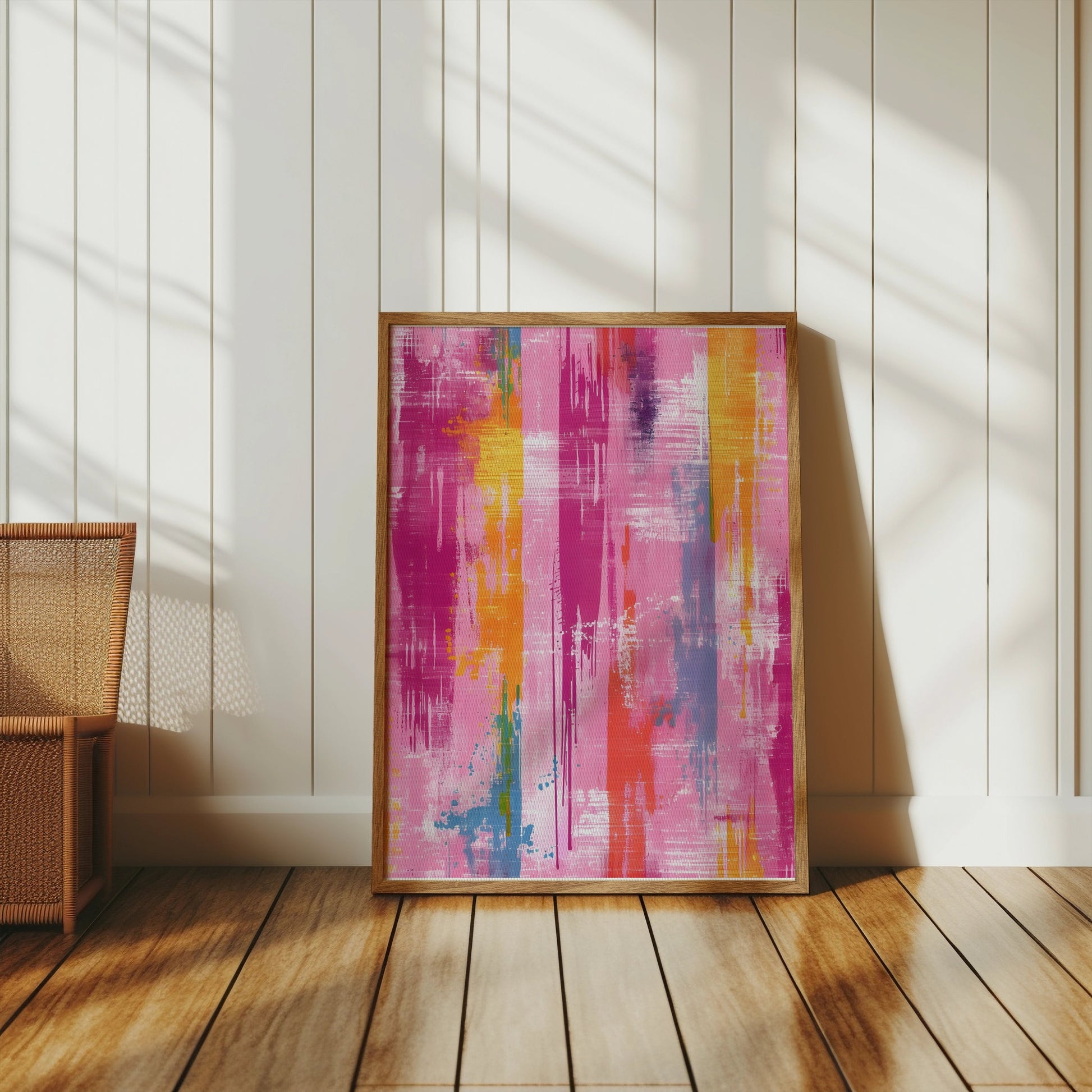 Premium Poster of Vibrant Abstract Art Colorful Brush Strokes Posters