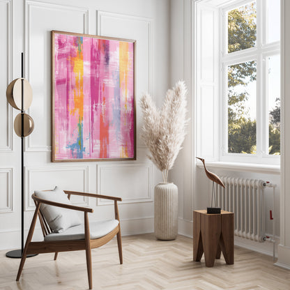 Premium Poster of Vibrant Abstract Art Colorful Brush Strokes Posters