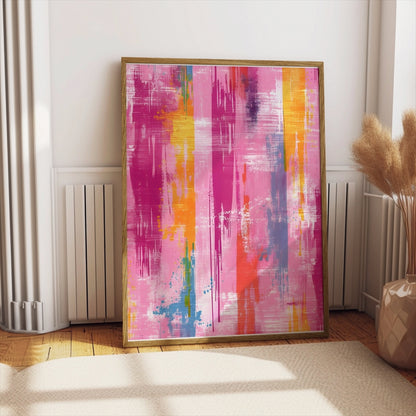 Premium Poster of Vibrant Abstract Art Colorful Brush Strokes Posters
