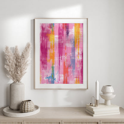 Premium Poster of Vibrant Abstract Art Colorful Brush Strokes Posters