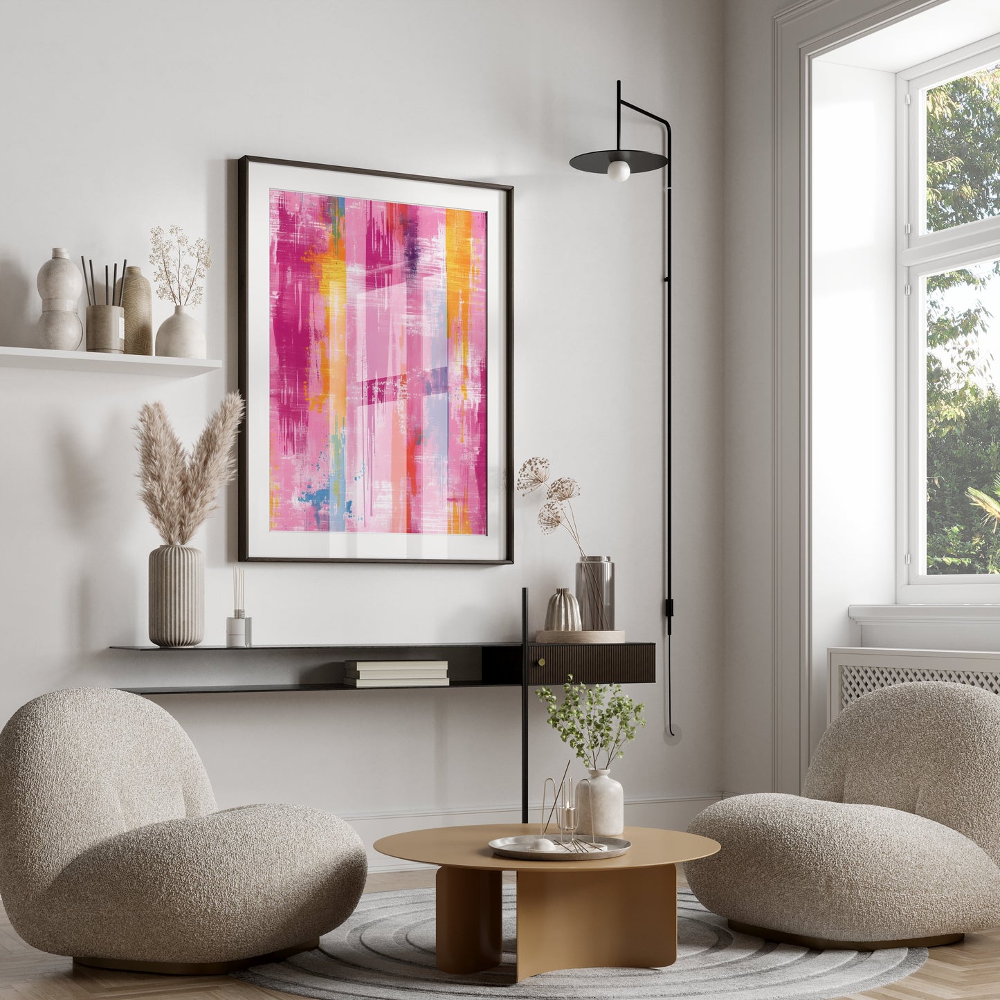 Premium Poster of Vibrant Abstract Art Colorful Brush Strokes Posters
