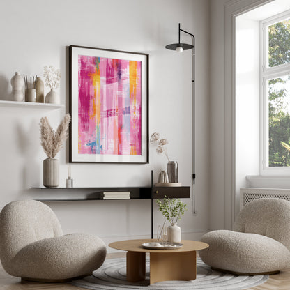 Premium Poster of Vibrant Abstract Art Colorful Brush Strokes Posters