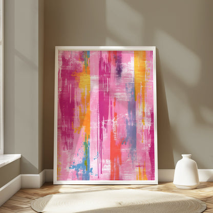 Premium Poster of Vibrant Abstract Art Colorful Brush Strokes Posters