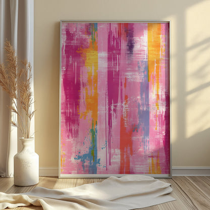 Premium Poster of Vibrant Abstract Art Colorful Brush Strokes Posters