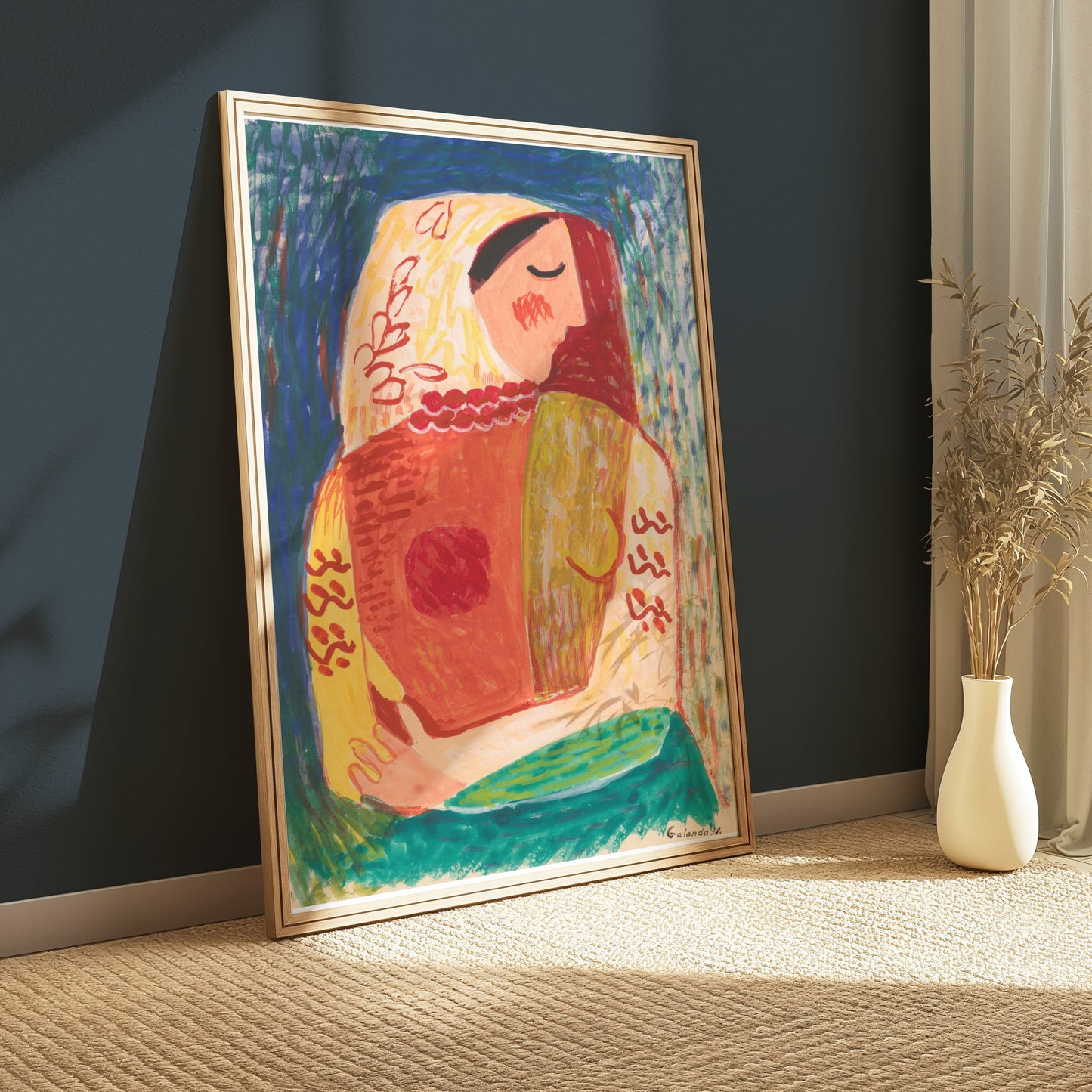 Premium Poster of Vibrant Abstract Art of a Woman by Galanda Posters