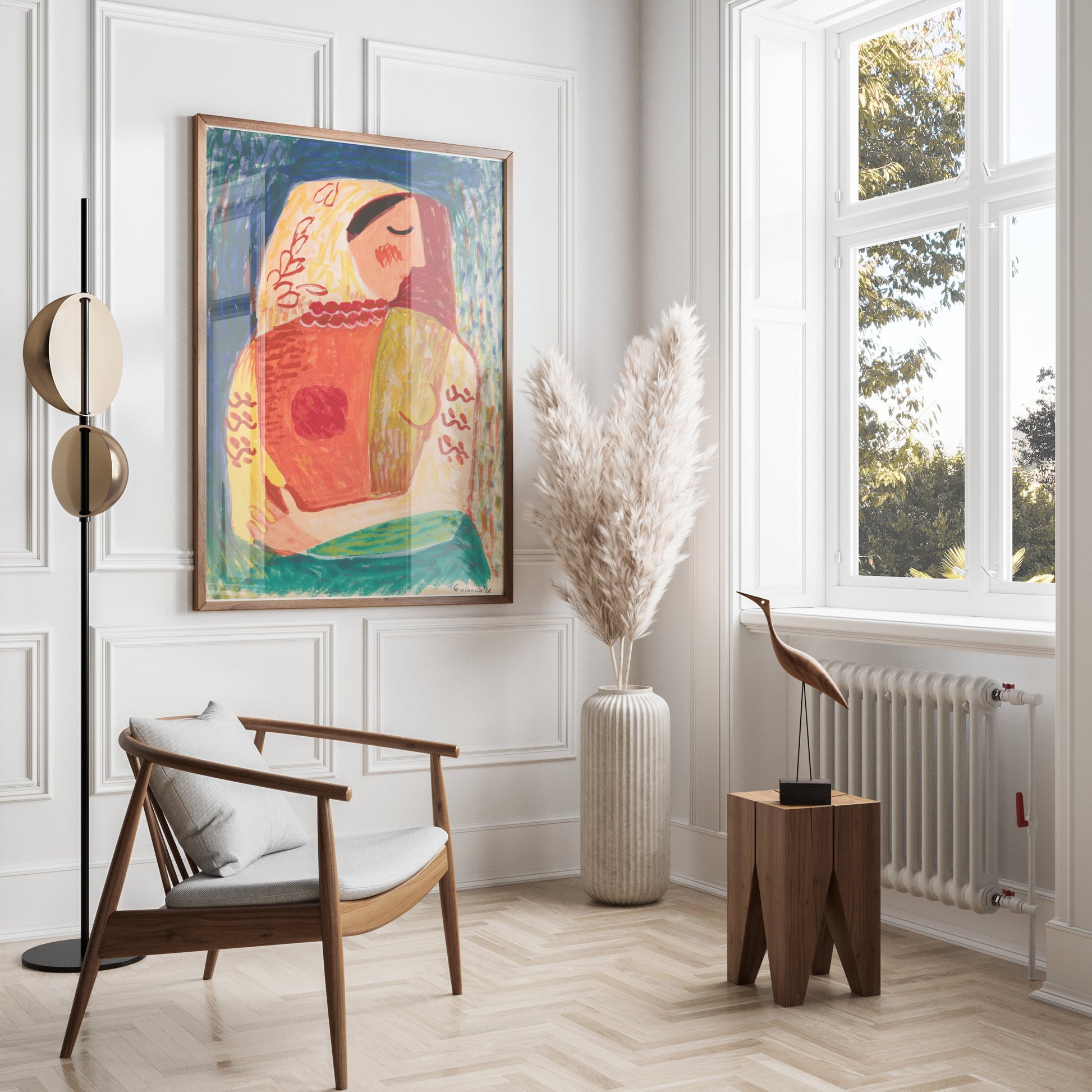 Premium Poster of Vibrant Abstract Art of a Woman by Galanda Posters